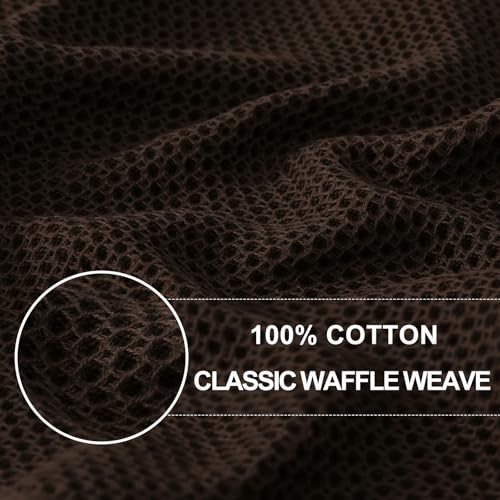 Homaxy 100% Cotton Waffle Weave Kitchen Towels, 15-Pack, Dark Brown | Ultra Soft Absorbent Dish Towels, Quick Drying Cleaning Towels, 13 x 28 Inches - color: Dark Brown, size: 13 x 28 - 15 Pack
