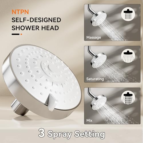 Dual Shower Head for Couples, Double Showerheads (Chrome) | High Pressure, Two Showerhead System Fit 2 Person People, Birthday Gifts for Women Men, Spa-Like, Segmented Design - color: Chrome