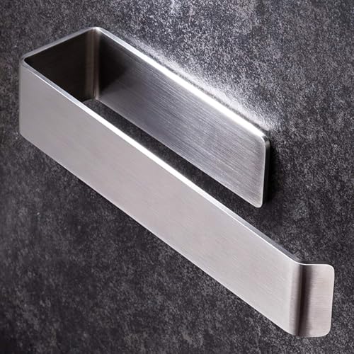 Hand Towel Holder, Self Adhesive Hand Towel Bar, Bathroom Towel Rack Stick on Wall, Stainless Steel Brushed Silver