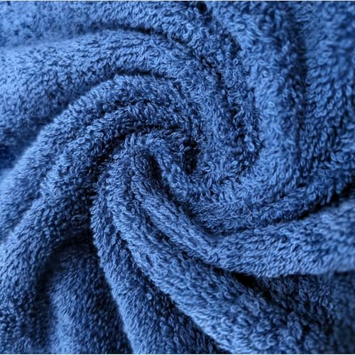 Mango Gifts 100% Cotton Hand Towels Set of 2, 16 x 28 Inch, Soft Combed Cotton, Highly Absorbent, Quick Dry, Sustainable Towels for Bathroom, Hotel, Spa, Dorm, Navy Blue - color: Navy Blue