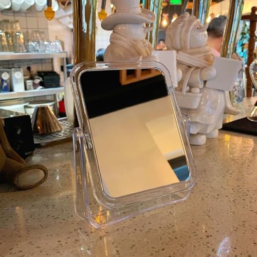 Vanity Mirror Make up Mirrors on Stand Double Sided Desk Makeup | Tabletop Mirror Travel Portable Folding Table Mirror with Stand Bathroom for Dressing