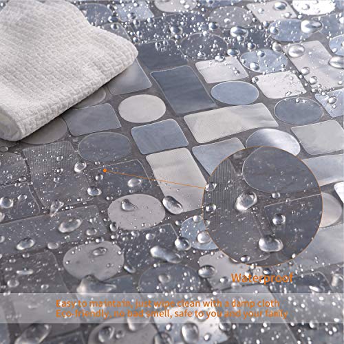 WELTRXE EVA Shower Curtain Liner Waterproof, Clear 8G Heavy Duty Plastic Shower Curtain Liner with Magnets for Bathroom Shower Stall, Bathtubs, Thick Liner Without Chemical Smell, 72 x 72,12 Hooks - color: Clear - Geometric, size: 72"W x 72"L (Pack of 1)