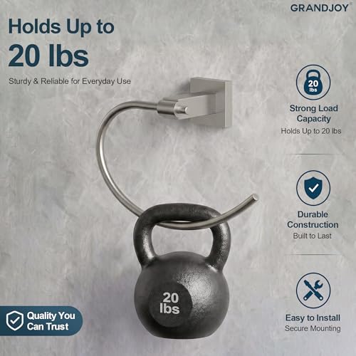 8.5 Inch Brushed Nickel Hand Towel Ring for Bathroom, SUS304 Stainless Steel Wall Mounted Hand Towel Holder, Modern Square Base Swivel Towel Hanger, Heavy Duty - color: Brushed Nickel