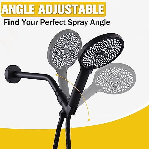 All Metal Handheld Shower Head Holder, Adjustable Wand Holder with Universal Arm Mount and Brass Pivot Ball - color: Brass - Brushed Nickel