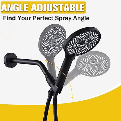 All Metal Handheld Shower Head Holder, Adjustable Wand Holder with Universal Arm Mount and Brass Pivot Ball - color: Brass - Brushed Nickel