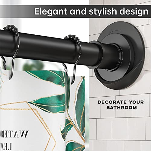 Shower Curtain Rod Holder 3M Adhesive | Heat Resistant | Waterproof | Max Load 60 lbs Shower Rod Retainer for Wall, 2 Pack, Black (Rod Not Included) - color: Black