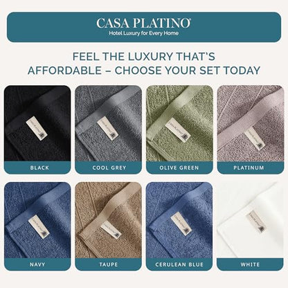 Casa Platino Cotton Washcloths 100% Cotton 12 Pack - Navy Blue | OEKO-TEX Standard 100 Cotton - Soft Cotton 12x12 Wash Cloths for Bathroom, Face & Body - color: 06: Navy Blue, size: 12 Piece Wash Cloth