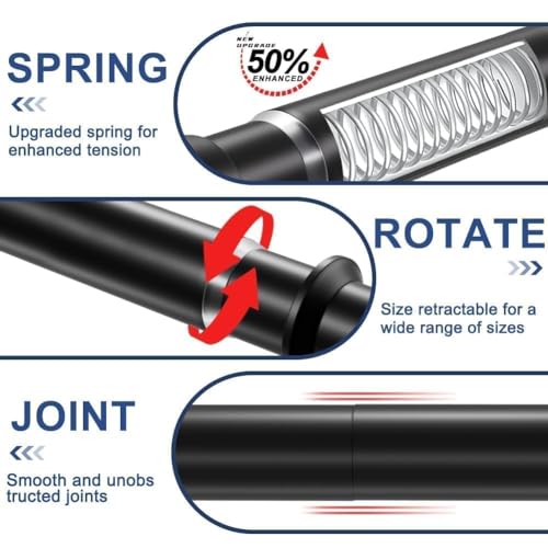 Small Shower Curtain Rod 18-32 In, Black Short Tension Rod | Installs by Spring Tension with No Drilling, Built in Durable Stainless Steel - color: Black