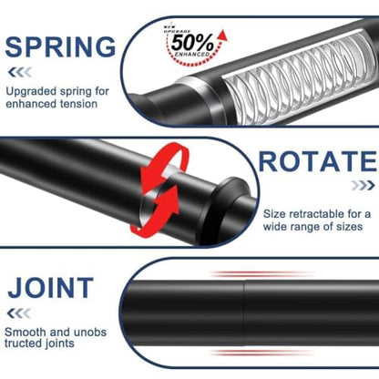Small Shower Curtain Rod 18-32 In, Black Short Tension Rod | Installs by Spring Tension with No Drilling, Built in Durable Stainless Steel - color: Black