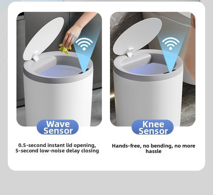 2 Pack 2.7 Gal Automatic Trash Can Small Smart Garbage Can Touchless, Bathroom Trash Can with Lid, Slim Motion Sensor Waterproof Plastic Trash Bins for Bedroom Office Kitchen Toilet (Grey 2 pics)