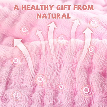 Baby Washcloths and Burp Cloths, Soft Absorbent Towels for Newborns, 6 Pack, 12x12 Inches (Pink) - color: Pink