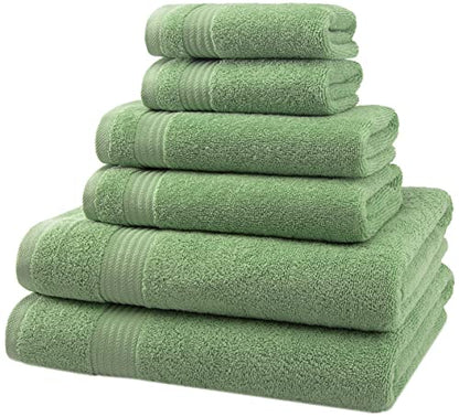 American Veteran Towel, 6 Piece Towel Set for Bathroom, 100% Cotton Turkish Bathroom Towels, 2 Bath Towels 2 Hand Towels 2 Washcloths, Sage Green - color: Sage Green, size: X Large 6 PC