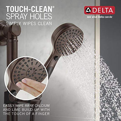 Delta Faucet 9-Spray Slide Bar Hand Held Shower with Hose, Oil Rubbed Bronze Handheld Shower Head, Slide Bar Hand Shower, Handheld Shower, Detachable Shower Head, Venetian Bronze 51900-RB - color: Venetian Bronze
