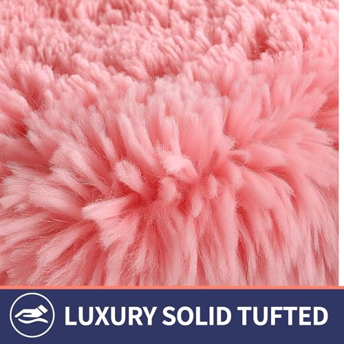 Soft Microfiber Toilet Lid Cover 17.5" x 15" Machine Washable | Solid Toilet Seat Cover Adjustable Rubber Backing Fits Most 16 -17.5" L x 14-16" W Round Oblong and Elongated Toilet Seat - color: Pink