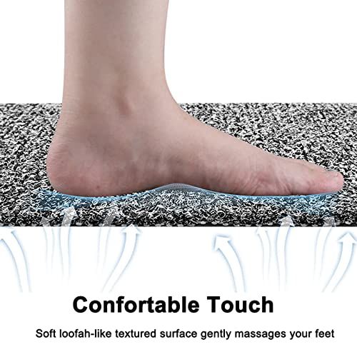 Leotruny Bath Tub Shower Mat 40 x 16 Inch Non-Slip Soft PVC Loofah | Bathtub Mats for Bathroom - color: C04-mix Color