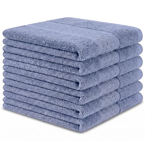 Washcloths Set, 6-Pack Cotton Wash Cloths, 13x13 Inch, Purple | Highly Absorbent and Soft Feel Fingertip Towels, Machine Washable Washcloths for Bathroom, Gym, Hotel, Spa and Kitchen - color: Purple 6 Pack