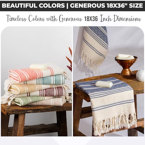 DEMMEX Organic Turkish Hand Towels for Bathroom – 100% Oeko-TEX Certified Turkish Cotton, Quick Dry, Lightweight Kitchen & Travel Towels, Diamond Weave, Large 18x36 Inches, Set of 2, White - color: White