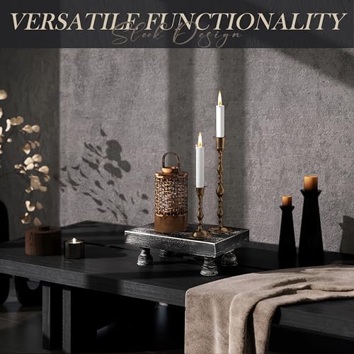 EOSAHR Wood Riser & Display Stand for Kitchen Counter, Black | Pine Wood, 8.5" Farmhouse Riser, Sponge Holder, Plant Display Stand, Bathroom Vanity Organizer, Kitchen Sink Accent - color: D-Pine Wood-BLack