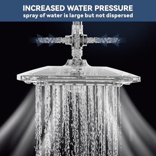 ELLO&ALLO Rain Shower Head with Handheld Spray, Rainfall Shower Head Combo with 60" Hose, Adjustable Dual Showerhead Set with 3-Way Diverter, Sliver
