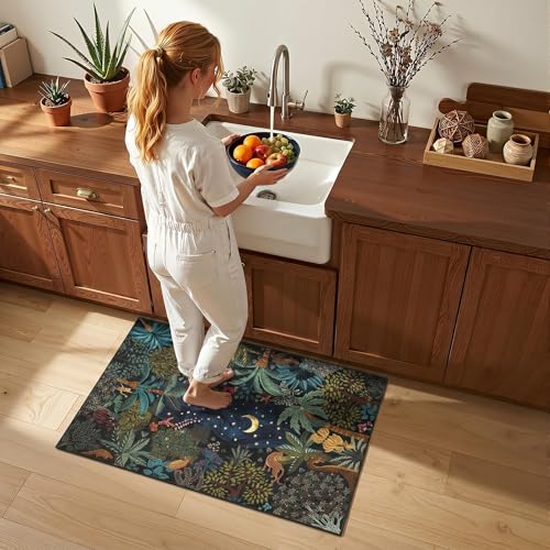 GarveeHome Jungle Animal Washable Area Rug - color: Blue, size: 2' x 3' (Rectangular)