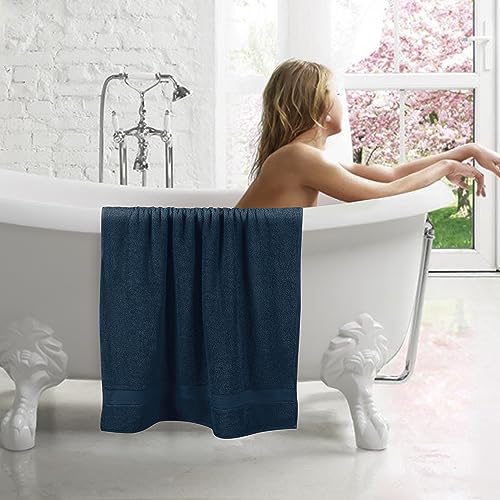 GLAMBURG 700 GSM Premium Cotton 2-Pack Oversized Extra Large Bath Sheet Set - 100% Combed Cotton - 2 Bath Sheets 35x70 - Luxury Hotel & Spa Quality - Durable Ultra Soft Highly Absorbent - Mineral Blue - color: Mineral Blue, size: 2 Pack 700 GSM Bathsheet