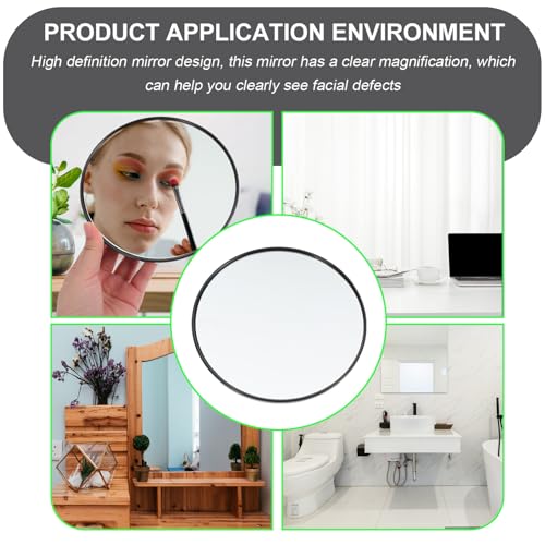 ARTIBETTER Suction Cup Magnifying Mirror Black 150mm 5X Magnification Makeup Mirror for Bathroom Vanity and Travel Use