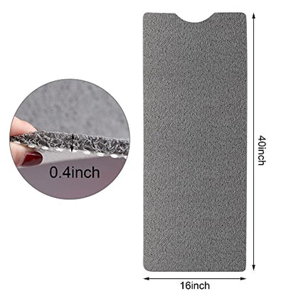 Leotruny Bath Tub Shower Mat 40 x 16 Inch Non Slip Soft PVC Loofah | Bathtub Mats for Bathroom - color: C01-dark Grey