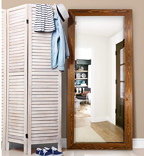 Barnwood Wood Full Length Mirror - Colonial Maple - color: Maple, size: 61"L x 25"W
