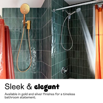 sproos! - Handheld Showerhead, High Pressure Performance, Moonlight | Metallics - Easy DIY Installation - Renter Friendly - 3 Spray Functions with Pause - Extra Long 70 Inch Flexible Hose - color: Moonlight