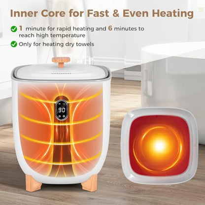 COSTWAY Towel Warmer for Bathroom, Upgraded Towel Heater with 2 Fragrant Disc Holders, Blanket Warmer with 4-Level Timer, Auto Shut Off, Fits 2 Oversized 45" x 70" Towels, Bathrobes & PJ's (25L) - size: 25L
