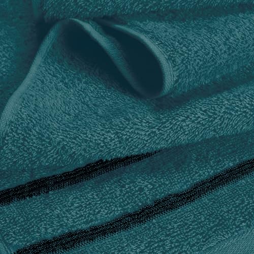 MyOwn Ultra Soft 6 Pack Cotton Towel Set, Contains 2 Bath Towels 28x55 inch, 2 Hand Towels 16x24 inch & 2 Wash Coths 12x12 inch, Ideal Everyday use, Compact & Lightweight - Teal, 71658 - color: Teal, size: 6-Piece Towel Set