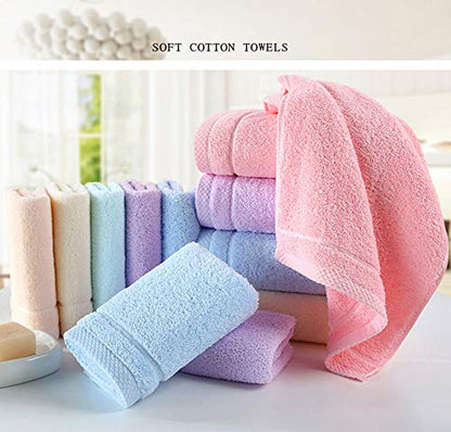 Cotton Washcloth Towel Set 6 Pack, Cotton 30x14 Inch Bath Towels - Highly Absorbent, Lint-Free & Quick Dry for Bathroom, Hotel, Spa, Kitchen, Gym and Travel