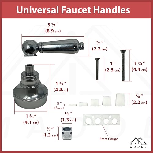 MI MADOL IMPORTS, LLC MADOL Lever Handle Adapter, Universal Cavity, Fits Most Bathroom Faucets, Chrome, Set of Two, ADA Compliant