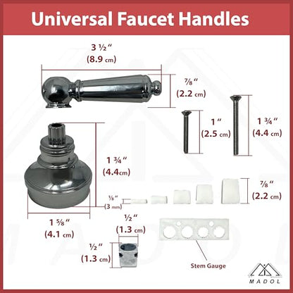 MI MADOL IMPORTS, LLC MADOL Lever Handle Adapter, Universal Cavity, Fits Most Bathroom Faucets, Chrome, Set of Two, ADA Compliant