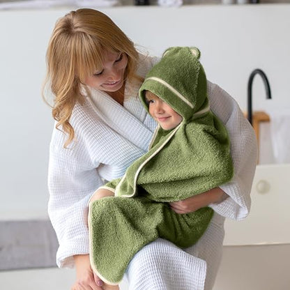 Premium Toddler Towels with Hood - Extra Soft Rayon from Bamboo Toddler Bath Towel (Green) - color: Green