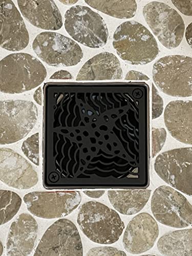Starfish Designer Drains, Square Shower Drain Replacement for Kerdi Schluter Size (Matte Black) - color: Matte Black