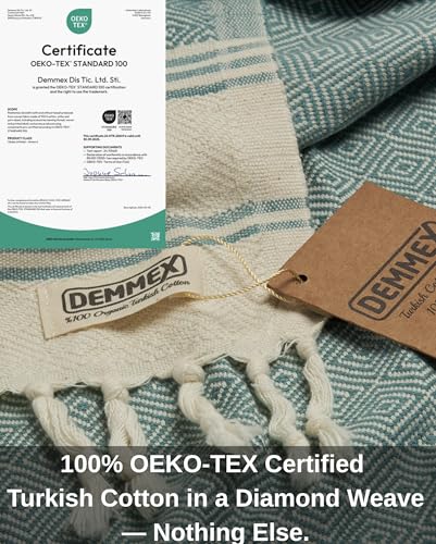 DEMMEX Organic Turkish Hand Towels for Bathroom – 100% Oeko-TEX Certified Turkish Cotton, Quick Dry, Lightweight Kitchen & Travel Towels, Diamond Weave, Large 18x36 Inches, Set of 2, Black - color: Black