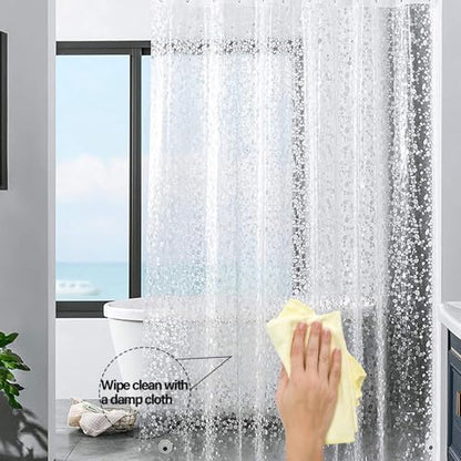 Plastic Shower Liner - Premium EVA 4G Shower Curtain Liner with Rustproof Grommets and 3 Weighted Magnets, Waterproof Shower Curtains for Bathroom (Cobblestone) - color: Cobblestone, size: 71"W x 71"L (Pack of 1)
