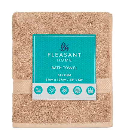 Pleasant Home Bath Towels Set of 6 (24” x 50”) 100% Cotton, Neutral Mix | 515 GSM | Lightweight, Soft & Highly Absorbent Luxury Towels for Bathroom | for Gym, Pool & Spa - color: Neutral