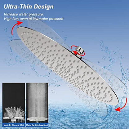 NearMoon Rain Shower Head, Ultra-Thin Design-Pressure Boosting, Awesome Some Experience, High Flow Stainless Steel Rainfall Head (16 Inch, Brushed Nickel) - color: Brushed Nickel, size: 16 Inch