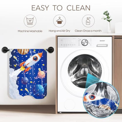 SHUCHING Baby Bath Mat for Tub Non Slip-40x16 Inch, Space Astronaut | Bathtub Mat for Kids & Toddler Mold Free, Long Shower Mat for Inside Shower with Suction Cup, Machine Washable - color: Space