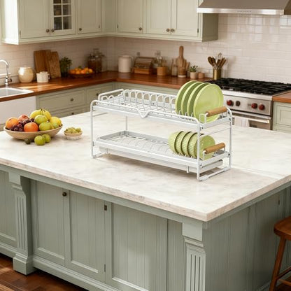 Pull-Out Double/Single Tier Dish Rack for Cupboard, Slide Out Dish Drying Rack for Kitchen Cabinets, Pull Out Drawer for Kitchen Under Sink Organizer (Single Tier Plate Rack) - size: Single Tier Plate Rack