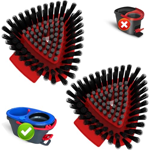 Small 2 Pack Scrub Brush Head ONLY for O Cedar RinseClean 2-Tank Spin Mop, Replacement Head Scrubber Brush,NOT for EasyWring 1-Tank System - color: Small 2 Pack