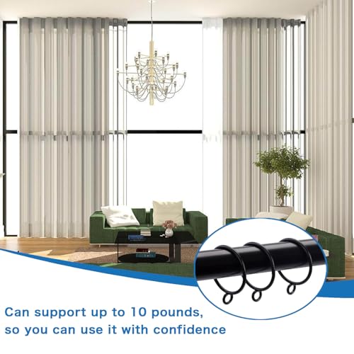 Openable Curtain Rings with Eyelets,3inch Heavy Duty Rustproof Metal Drapery Rings,Shower Curtain Rings 24pcs Black Zocang - color: Black, size: 3inch Inside Diameter