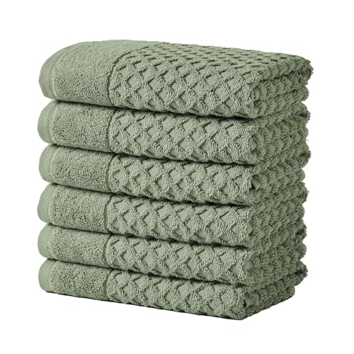 Great Bay Home Hand Towels - 100% Cotton 6 Pack 26x16 Hand Towel Set - Absorbent, Durable, Quick-Dry Towels for Bathroom (Eucalyptus) - color: 15 Eucalyptus, size: Hand Towel (Pack of 6)