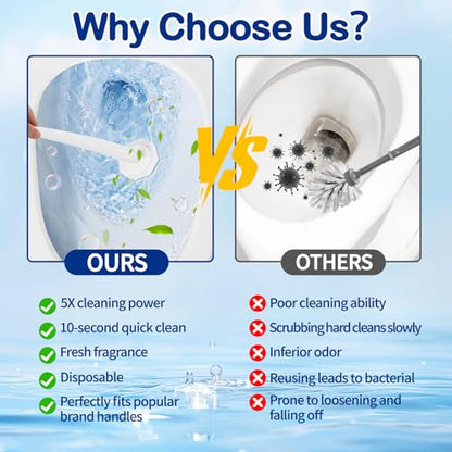 120 Count Disposable Toilet Brush Refills for Clorox, 5X Cleaning Power | Upgrade 3-Layer Thickened, Fresh Fragrance, No Falling Apart, Toilet Cleaning Refills, Touch-Free Disposable Toilet Brush