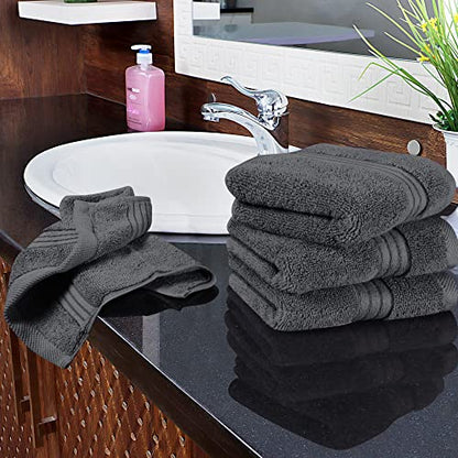 Utopia Towels 12 Pack Premium Wash Cloths, 12x12 in, 100% Cotton, Grey | Highly Absorbent Soft Feel Lightweight Washcloths - Premium Ring Spun Cotton, Ideal for Bathroom, Spa, Gym & Face - color: Grey