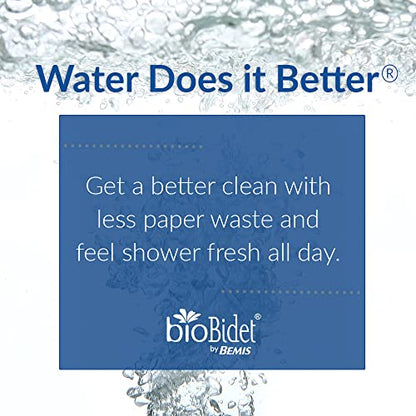 Bio Bidet by Bemis 1400TTA Bidet Bundle, Economy Wood Toilet Seat, Fresh Water Spray, Non-Electric, Easy to Install Bidet, ELONGATED, White
