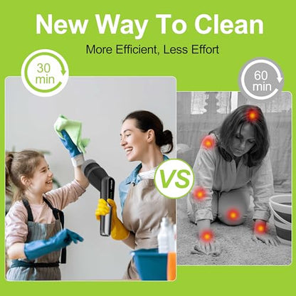 Dreazu Pro Electric Spin Scrubber, 10-in-1 Shower Scrubber & Retractable Long Handle, 44 lbs High-Torque & Variable Speed Shower Cleaning Brush for Bathroom,Toilet, Bathtub, Kitchen, Tile Floors, Car - color: Metalgray