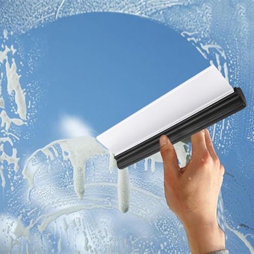 2pack 12inch Car Drying Squeegee Water Blade Universal Quick Drying Squeegee Wiper Flexible T-Bar Water Blade Silicone Squeegee for Car,Glass,Windshield,Bathroom Black Handle - color: Black
